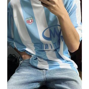 Martine Rose Football T shirt條紋球衣阿根廷短袖 不規則扭曲式