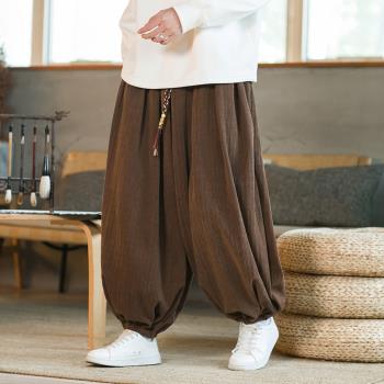 中國風漢服加肥燈芯絨潮流褲子