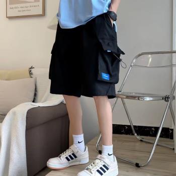 工裝短褲男夏季外穿潮牌ins爆款直筒中褲寬松大碼運動休閑五分褲