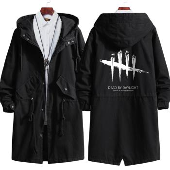 新款學生中長款風衣大衣春秋款冬季加厚連帽衣服黎明殺機遊戲周邊