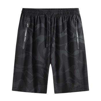 Dark Pattern Breathable Ice Silk Shorts Mens Five-point Pan