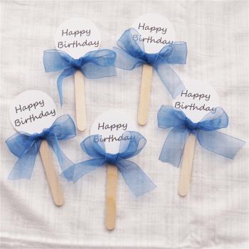 霧霾藍色灰藍色系婚禮甜品臺甜點推推樂蛋糕圍邊插牌插件裝飾用品