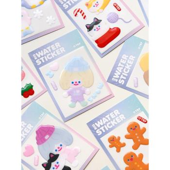 韓國TRF可愛RICO女孩卡通ins水晶貼紙手賬相片卡冊DIY裝飾手機貼