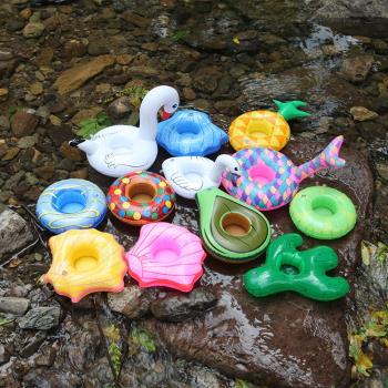 2022年兒童新玩具物動充氣杯墊創意杯托水上游戲漂浮托盤泳池玩具