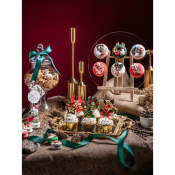 圣誕節仿真蛋糕模型甜品臺裝飾場景布置 圣誕節飾品櫥窗裝飾擺件