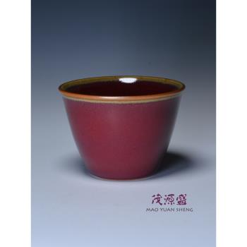 三希早期銅紅直桶絕版品茗杯陶瓷