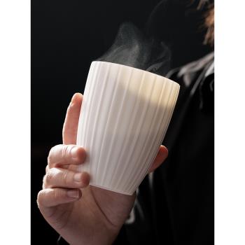 羊脂玉茶具陶瓷茶杯個人專用大號主人杯白瓷水杯家用客廳可樂杯子