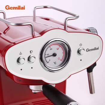 格米萊 CRM3017意式咖啡機家用現磨小型全半自動浪漫紅時尚外觀