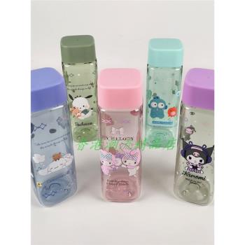港版三麗鷗可愛Sanrio Kitty角落生物蠟筆小新方型膠水杯塑料水壺