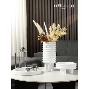 現代極簡約環形花瓶擺件客廳插花 樣板間售樓處創意高級感花器