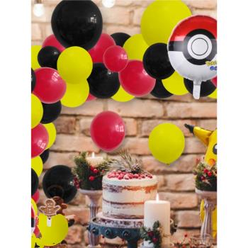 新卡通寶可夢乳膠氣球兒童生日派對裝飾用品神奇寶貝主題場景布置