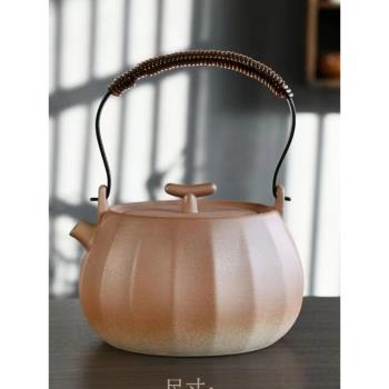 圍爐煮茶柴燒炭燒提梁壺溫茶煮茶器簡約戶外家用粗陶套裝茶壺茶杯