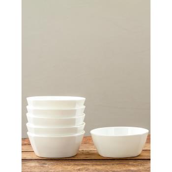 純白骨瓷家用粥碗吃飯陶瓷餐具套裝白碗小碗大湯碗單個碗面碗方碗