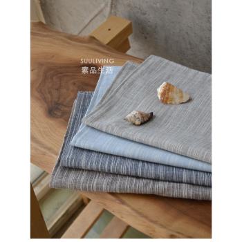 北歐簡約素色棉麻家用裝飾布藝餐巾餐布桌墊美食攝影防污餐墊蓋巾