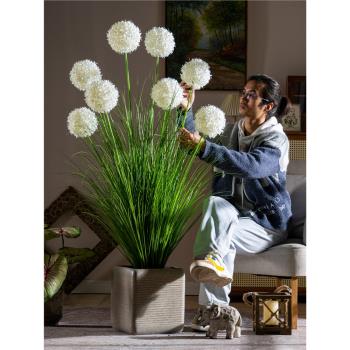 仿真繡球蘆葦草綠植造景塑料仿生假花藝植物擺件室內客廳裝飾擺設