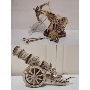 若客摩托車火車頭齒輪之械木制diy拼裝玩具機械傳動模型生日禮物