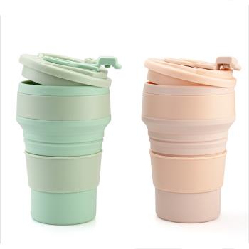 矽膠折疊咖啡杯戶外便攜折疊伸縮壓縮水杯旅行杯折疊水壺吸管杯