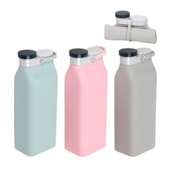 廠家卷曲折疊牛奶水瓶 食品接觸用矽膠水壺 創意便攜旅行運動水杯