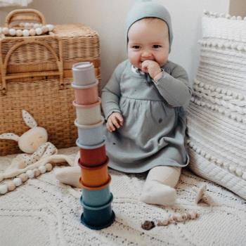 丹麥兒童疊疊杯嬰兒彩虹塔疊疊樂寶寶早教層層疊套杯玩具1-2-3歲