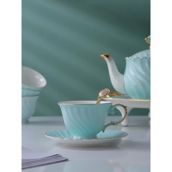 輕奢簡約陶瓷咖啡杯碟套裝歐式小奢華骨瓷花茶杯勺紅茶下午茶杯具