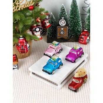 圣誕裝飾品玻璃彩繪汽車咖啡機背包照相機吊飾圣誕樹布置創意掛件