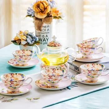 花茶壺套裝水果茶壺花茶杯家用英式下午茶茶具歐式玻璃壺耐熱蠟燭