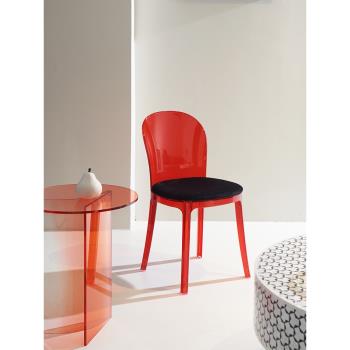 現代簡約亞克力餐椅設計師高級靠背椅網紅輕奢風透明家用休閑椅子