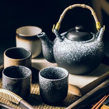 日式茶杯杯隨手杯陶瓷杯水杯壽司餐具茶具杯壺復古古樸家用餐廳用