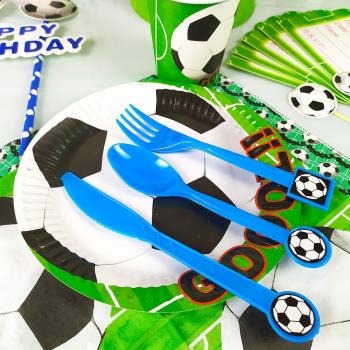 世界杯足球主題生日派對裝飾桌布紙盤巾紙杯帽背景布海報氣球拉旗