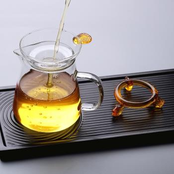 玻璃茶漏茶濾茶葉過濾網泡茶器分離器茶隔茶具茶杯公道杯一體
