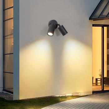 雙頭壁燈戶外防水大功率射燈LED室外照明陽臺院子庭院花園洗墻燈
