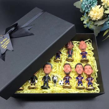 巴薩足球隊員紀念禮品盒梅西格列茲曼伊涅斯塔小人偶公仔手辦模型