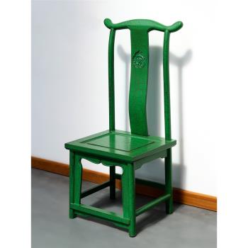 現代新中式實木餐椅家用復仿古明清家具出頭無扶手高靠背官帽椅子
