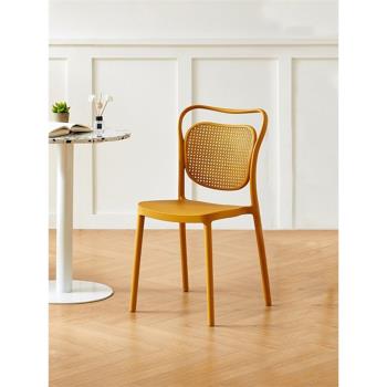 塑料椅子家用北歐餐椅可疊放ins網紅靠背凳現代簡約奶茶店洽談椅