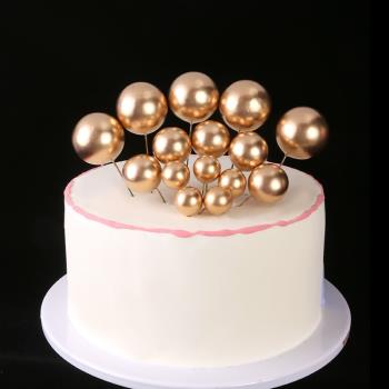 金色球球蛋糕裝飾插件兒童生日男孩夢幻網紅紙杯配件甜品臺圓球