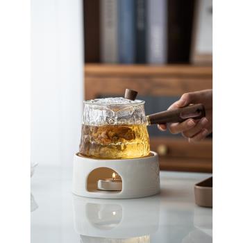 花茶壺一人喝小茶壺蠟燭煮茶爐泡茶壺玻璃耐高溫家用電陶爐煮茶器