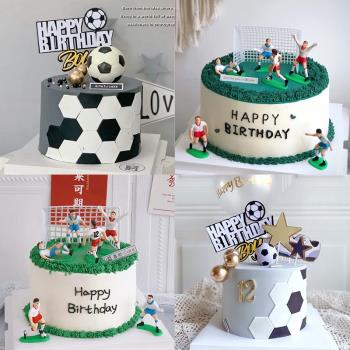 足球小子蛋糕裝飾擺件網紅創意足球蛋糕插件男生生日甜品臺裝扮
