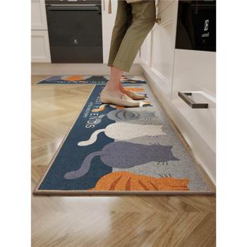 廚房專用地墊卡通吸水吸油防滑腳墊地板防油污防水墊子免清洗地毯