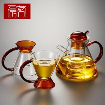 北歐茶壺過濾沖茶壺法式玻璃茶具套裝家用網紅茶泡茶器水果花茶壺