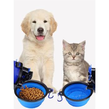 大容量寵物水杯外出便攜可裝糧兩用狗狗戶外遛狗水糧碗可折疊碗