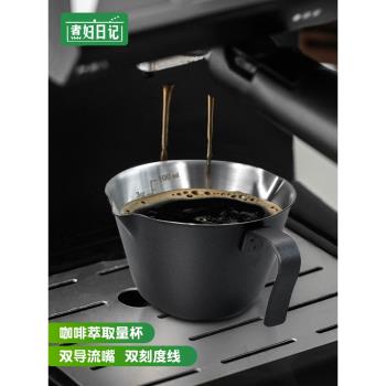 304不銹鋼意式濃縮咖啡量杯盎司杯 咖啡機萃取杯 帶刻度100ml長柄