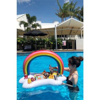 巴厘島水上漂浮早餐托盤網紅泳池派對布置餐盤民宿酒店下午茶冰吧