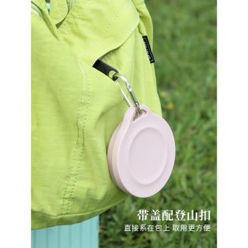 折疊水杯矽膠戶外旅行漱口杯可伸縮旅遊便攜式露營純色壓縮杯子