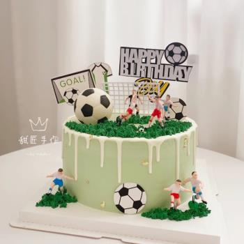 2022世界杯足球蛋糕裝飾擺件套裝足球小子蛋糕插件插牌甜品臺裝飾