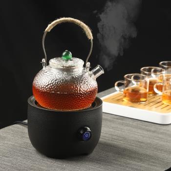 親韻 中式煮茶器黑陶電陶爐耐熱玻璃燒水壺黑茶茶壺家用茶具套裝