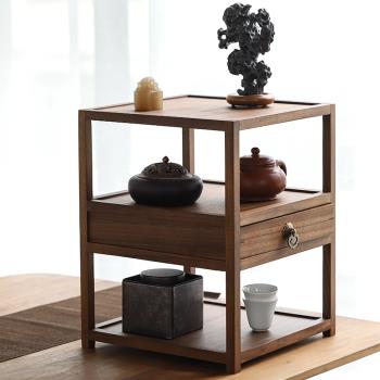 胡桃木置物架茶具茶杯收納架桌面中式客廳展示架子茶道配件博古架