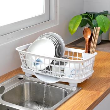 廚房置物架碗碟筷勺收納架濾水籃瀝水架塑料餐具收納盒收納筐碗柜