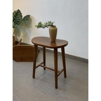 北歐全實木白蠟木茶凳現代簡約家用客廳凳子茶室休閑凳小圓凳餐凳