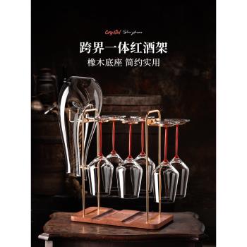 紅酒架擺件酒櫃裝飾品吊紅酒杯展示架子客廳高腳杯倒掛懸掛置物架
