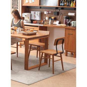 雅蘭迪爾 巧克力餐椅 家用實木書桌凳子北歐餐桌椅子櫻桃木長凳椅